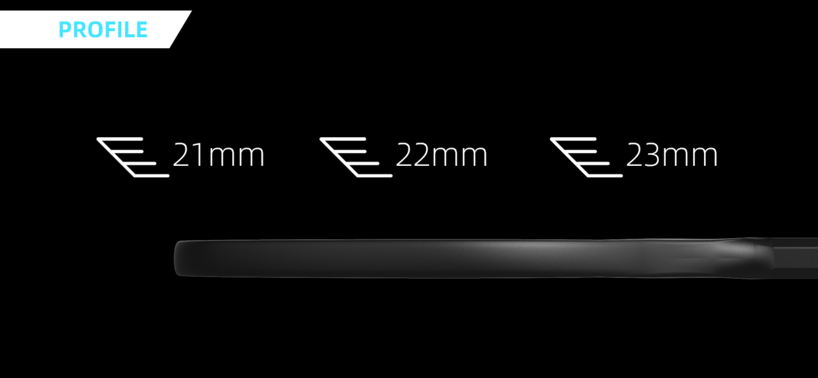 Frame profile thickness: 20mm, 21mm, 22mm